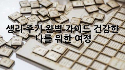 생리 주기 완벽 가이드: 건강한 나를 위한 여정